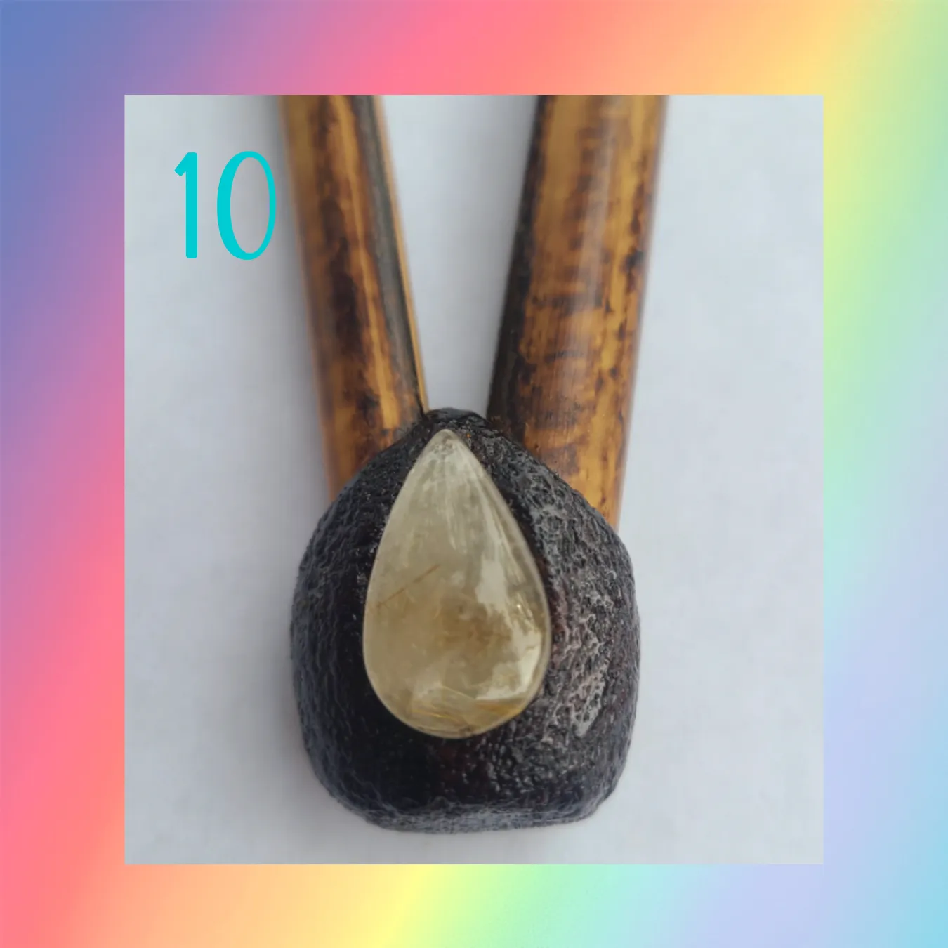 Bamboo Brazilian Kuripe with Quartz Stones or Cirtrine & Clay