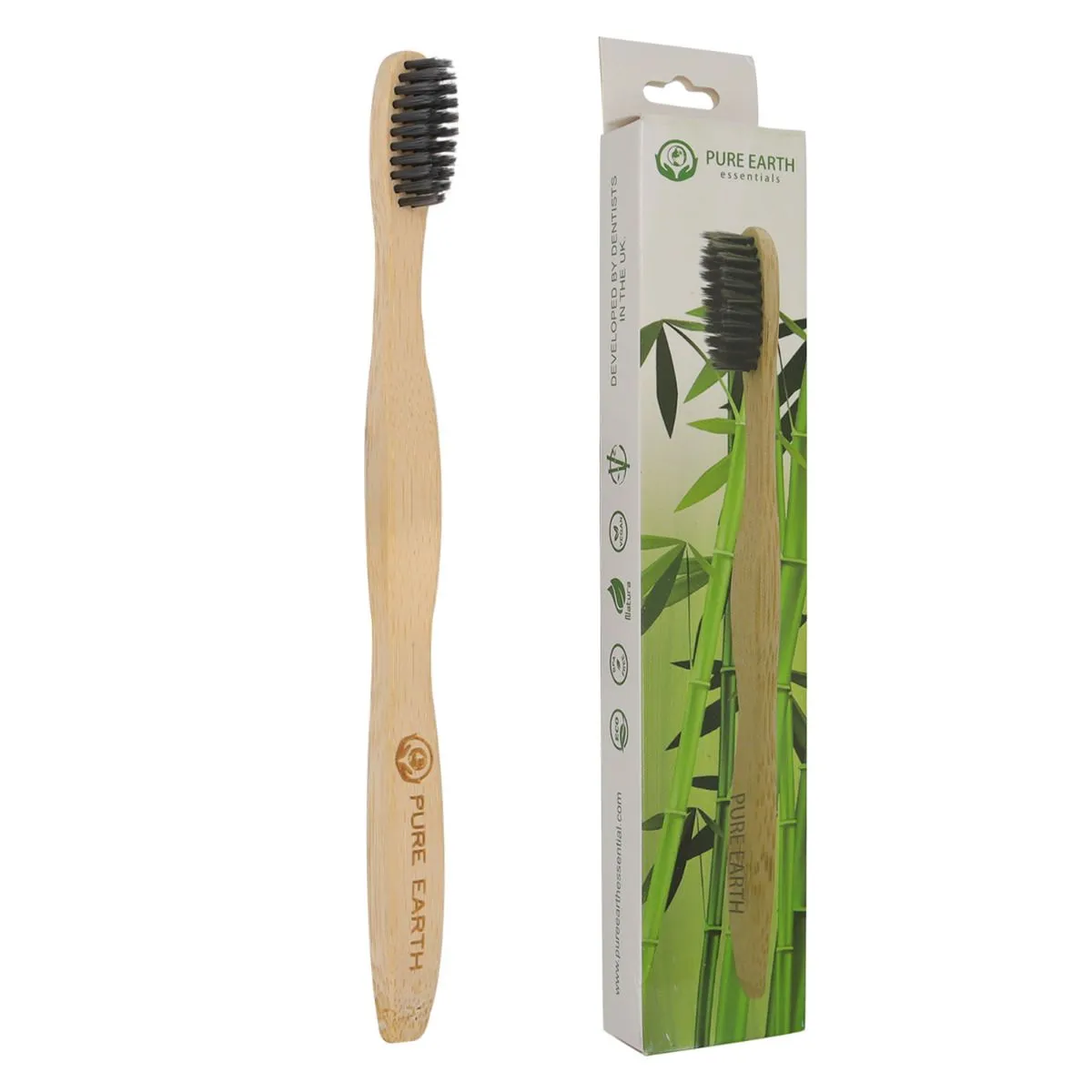 Bamboo Charcoal Toothbrush - 100% Organic