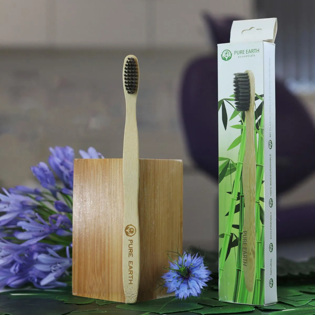 Bamboo Charcoal Toothbrush - 100% Organic