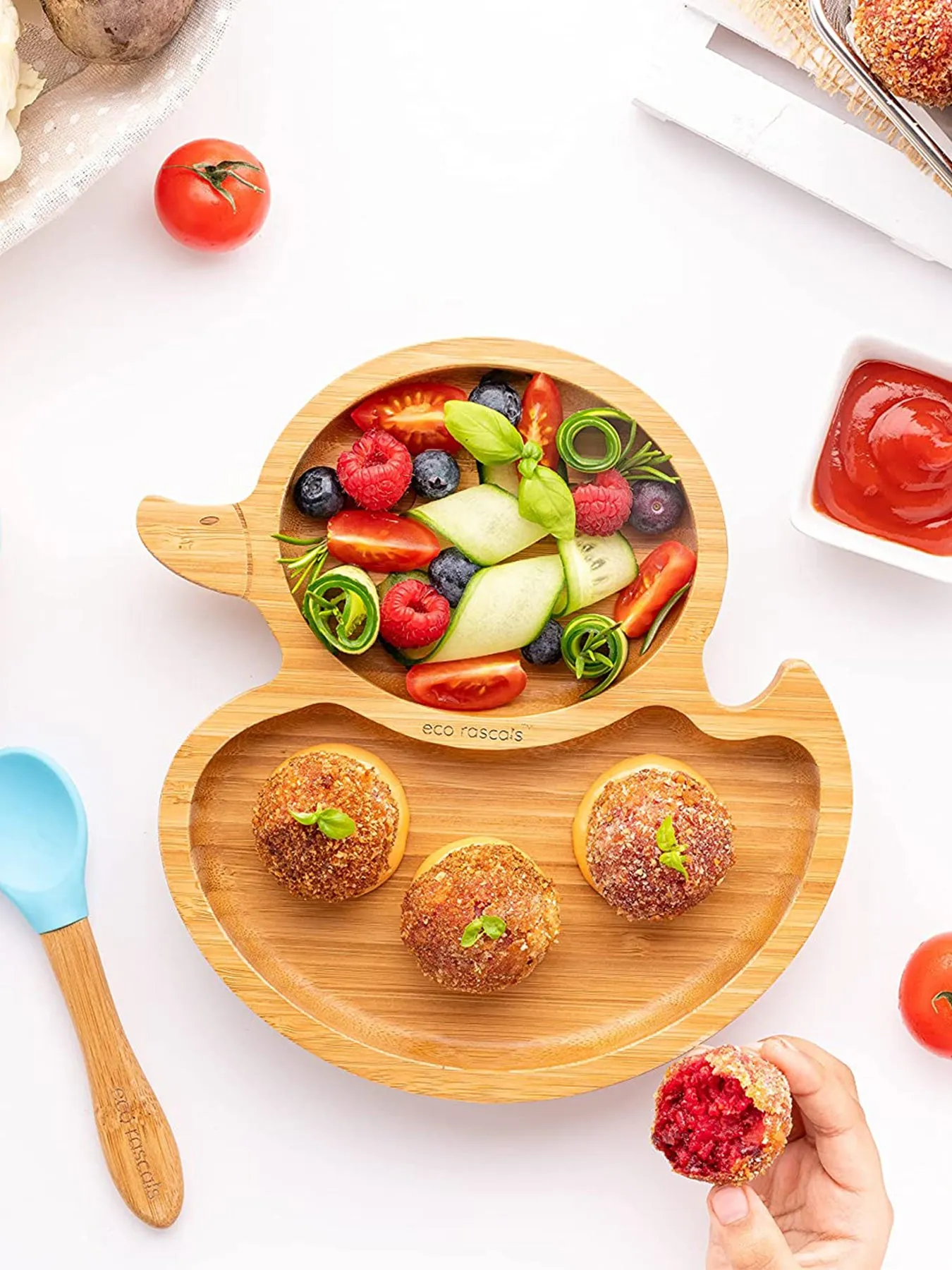 Bamboo Duck Suction Plate - 4 Colours