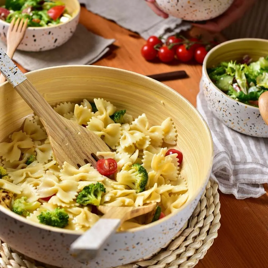 Bamboo Salad Server Set | Salad Tongs (Spoon & Fork)
