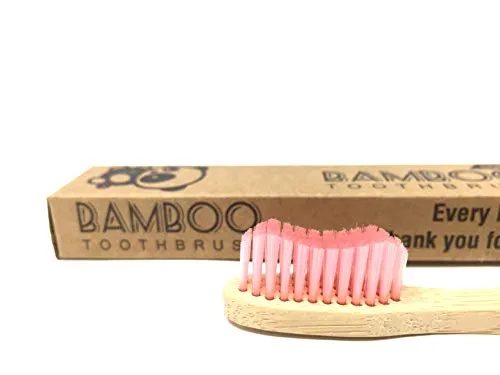 Bamboo Toothbrush, Eco Friendly & Natural, Soft Bristle Tooth brush, BPA Free, Wooden Toothbrushes, Zero Waste Products, Organic, Vegan, Non Plastic, Environmental (Adult 4 Pack)