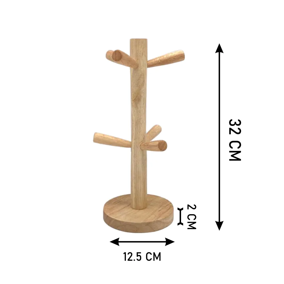 Bamboo Tree Holder for Mugs / Coffee Cups Stand
