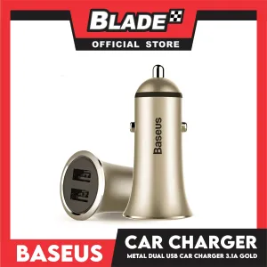Baseus Trumpet Metal Car Charger MTL CCLB-OV (Gold) Dual USB Output 3.1A Heavy Current Car Charger