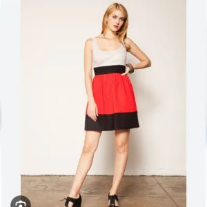 BB DAKOTA Color-Block Linen Blend Dress