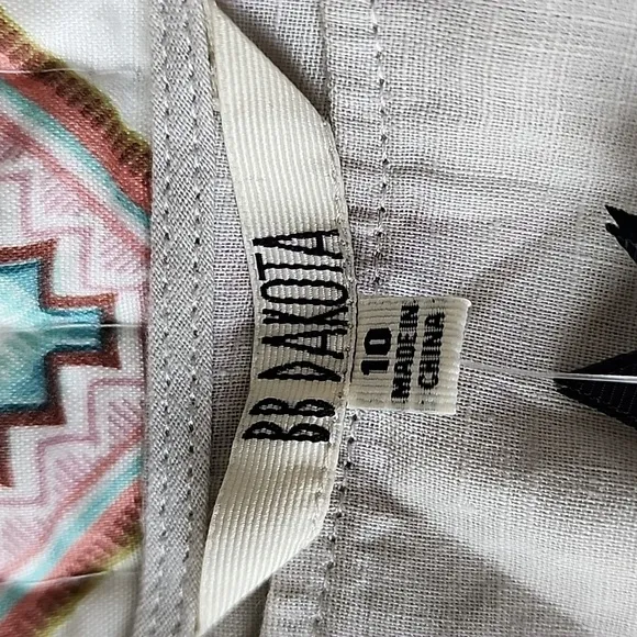 BB DAKOTA Color-Block Linen Blend Dress
