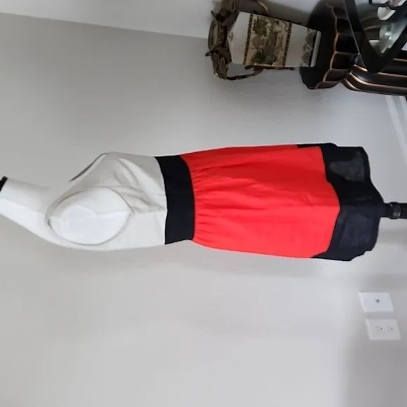 BB DAKOTA Color-Block Linen Blend Dress