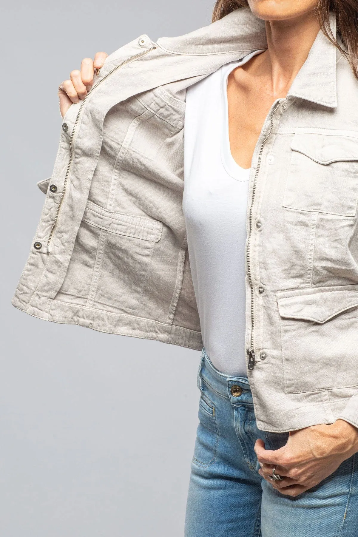 Beale Cotton Linen Jacket In Sasso
