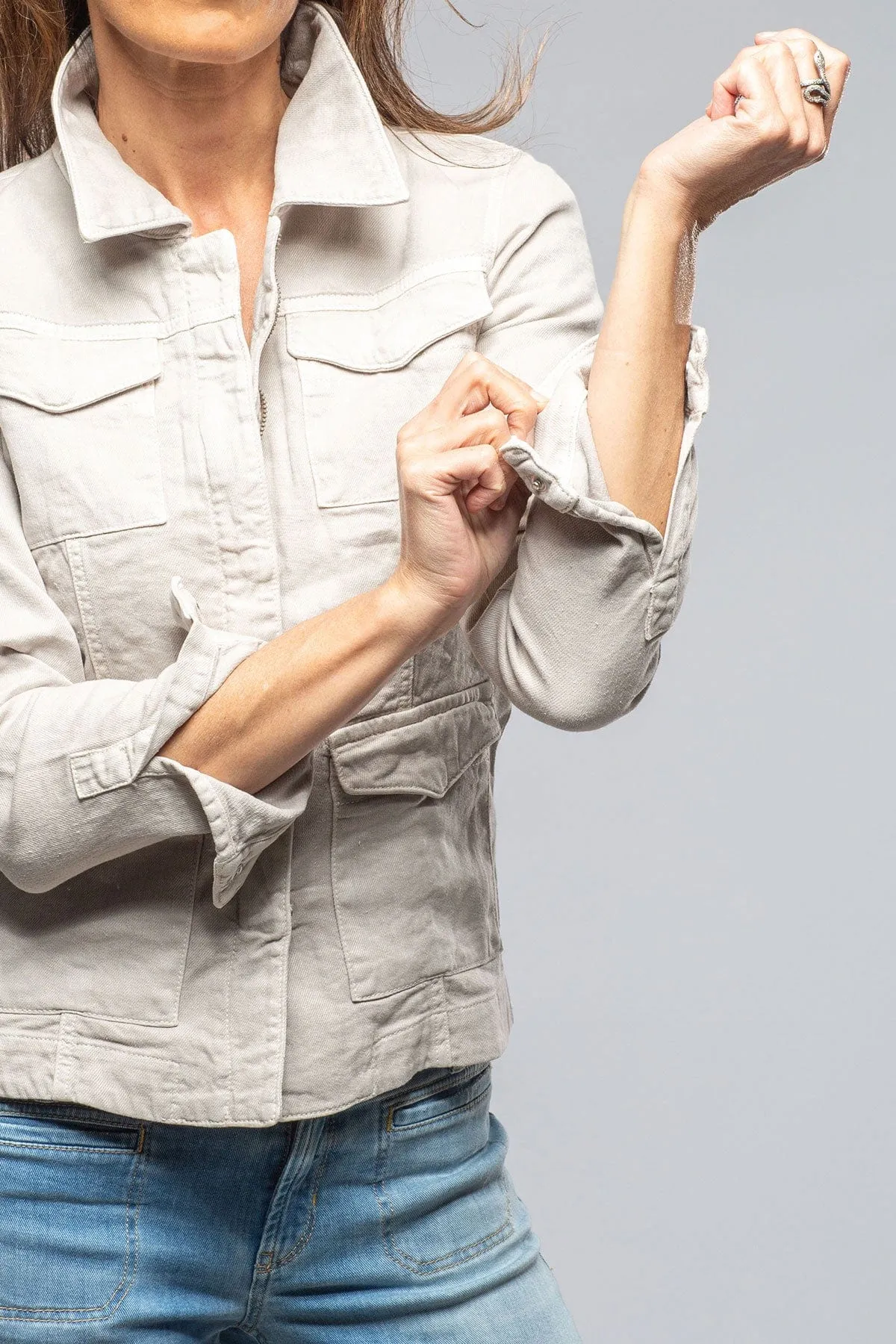 Beale Cotton Linen Jacket In Sasso