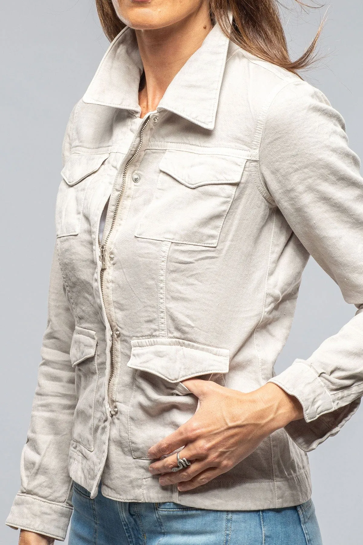Beale Cotton Linen Jacket In Sasso