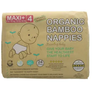 Beaming Baby | Organic Bamboo Nappies Size 4 - 9-15kg, 24 pcs/bag | 24