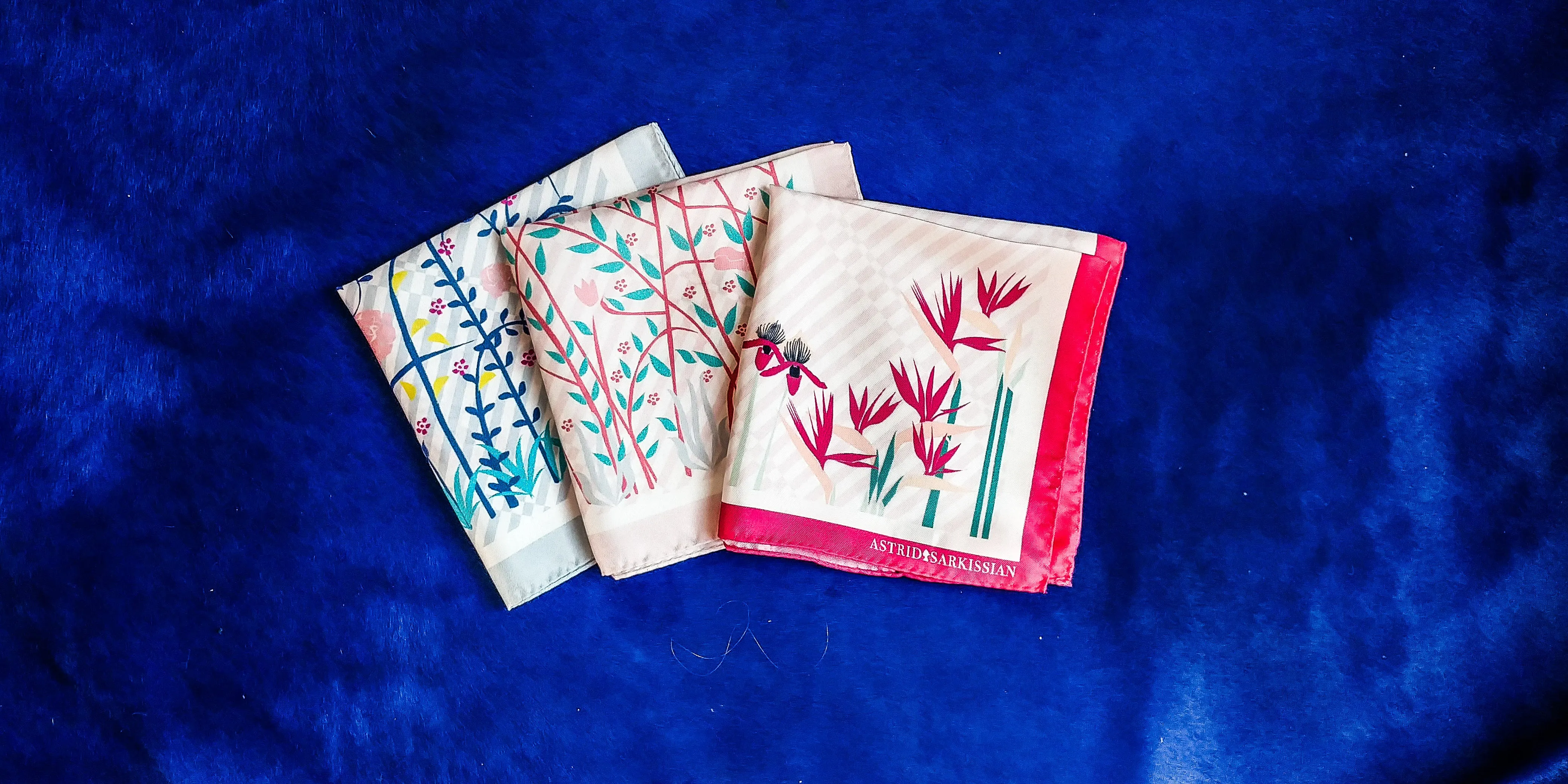 Biainili Flowers Silk Bandana