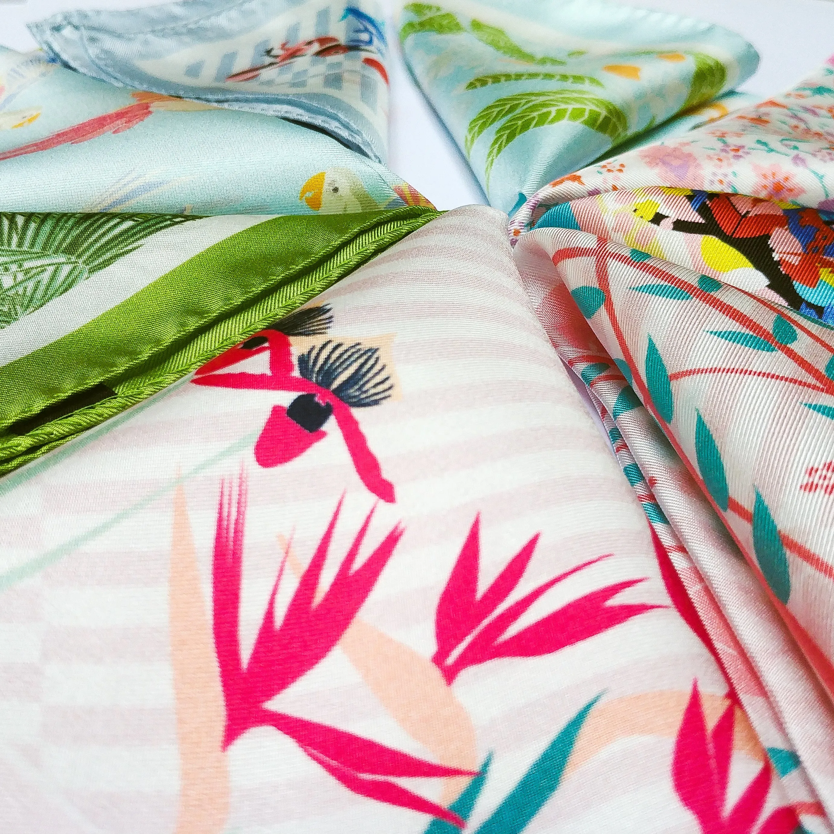 Biainili Flowers Silk Bandana