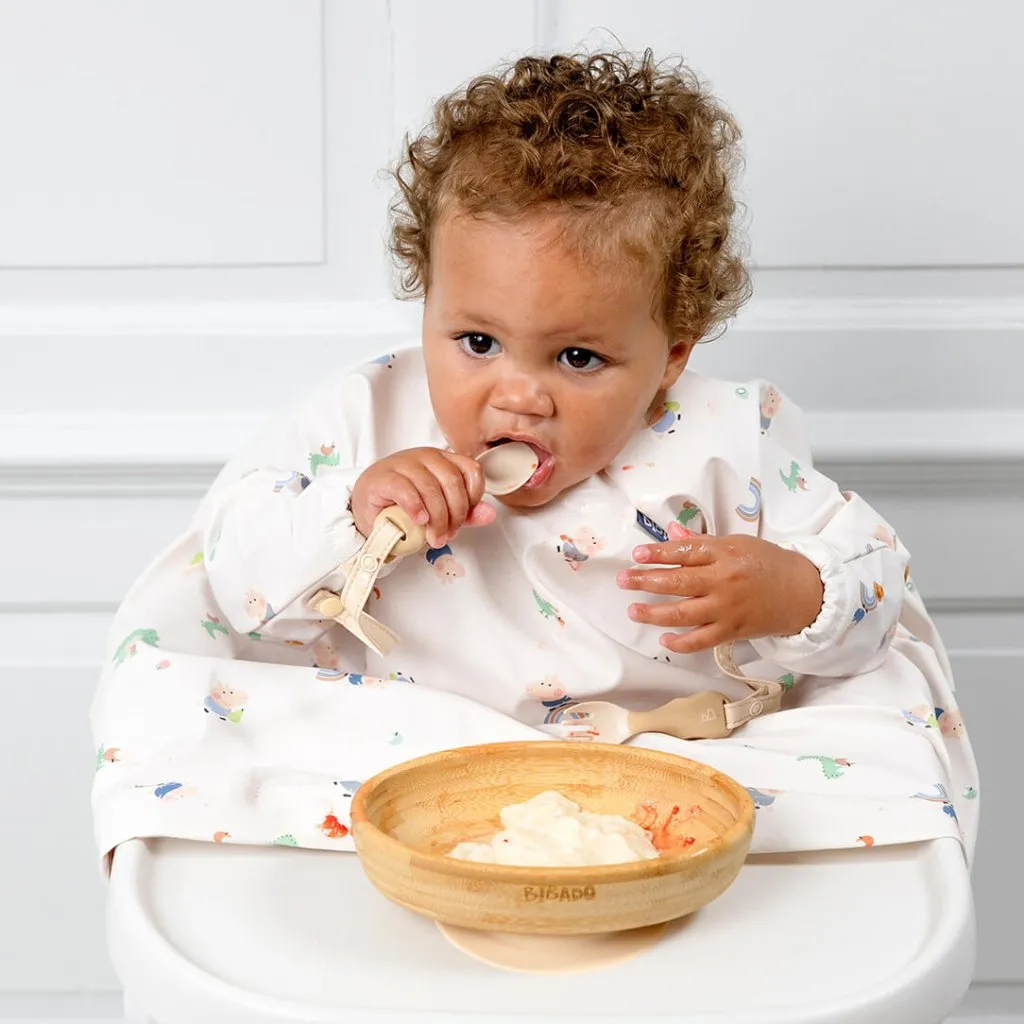 BIBADO Bamboo Suction Bowl - Serengeti Spaghetti - Fawn