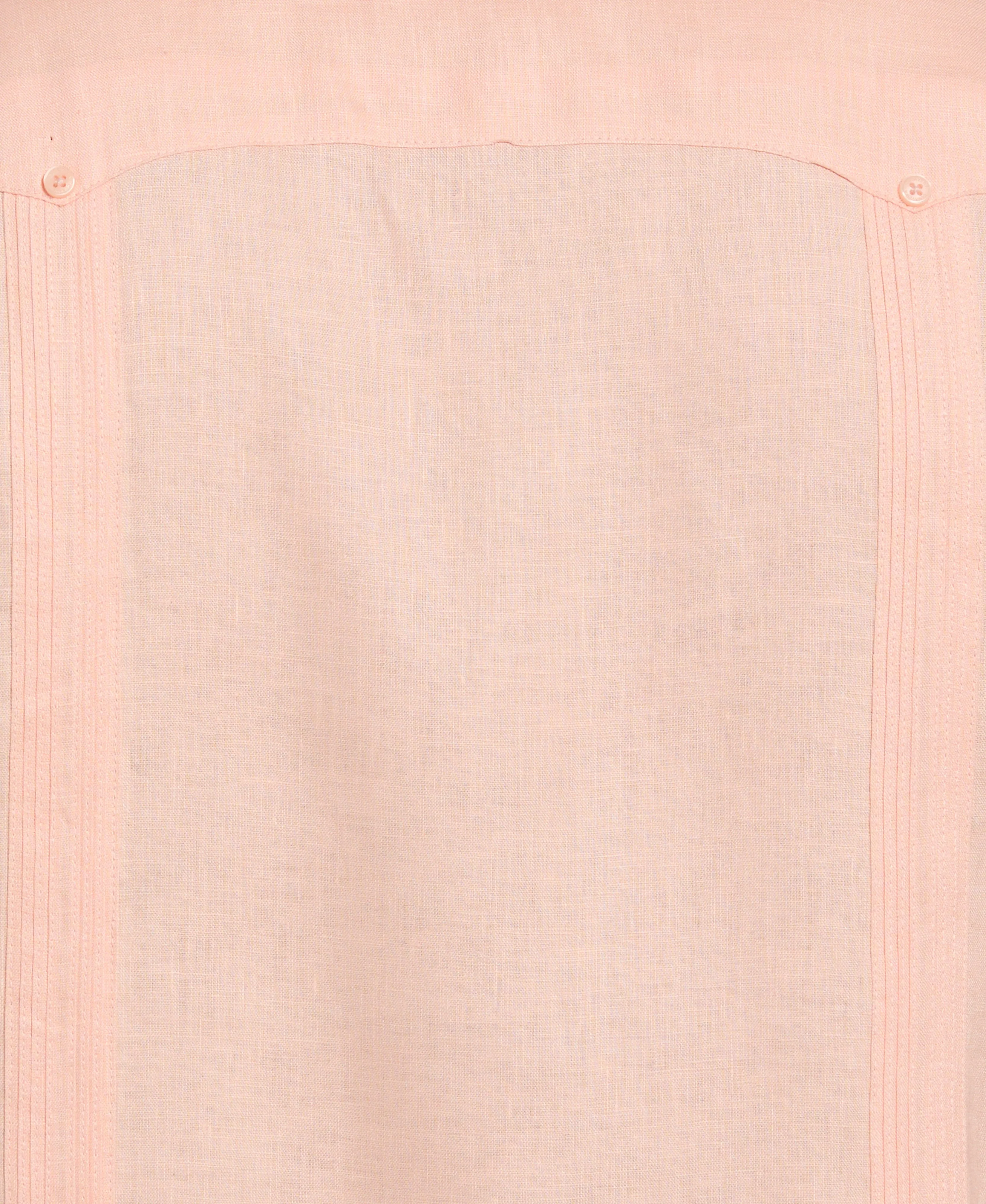 Big & Tall 100% Linen Classic Guayabera Shirt - Short Sleeve