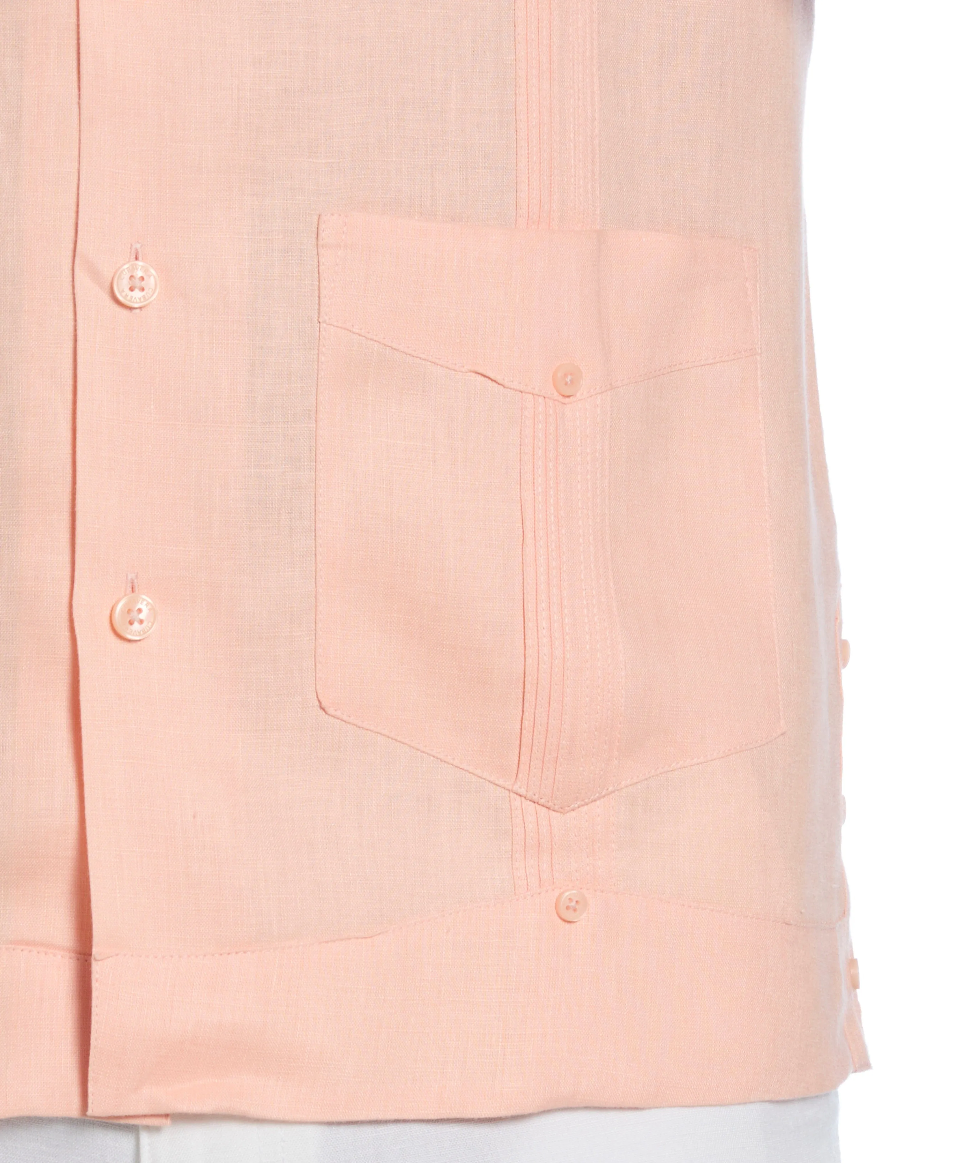 Big & Tall 100% Linen Classic Guayabera Shirt - Short Sleeve