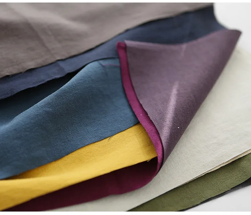 Bio-washing Cotton Linen Fabric, Solid Colors, 55 inches wide, Korean Fabric, Linen Blend Fabric - By the Yard 88435-1 / 340