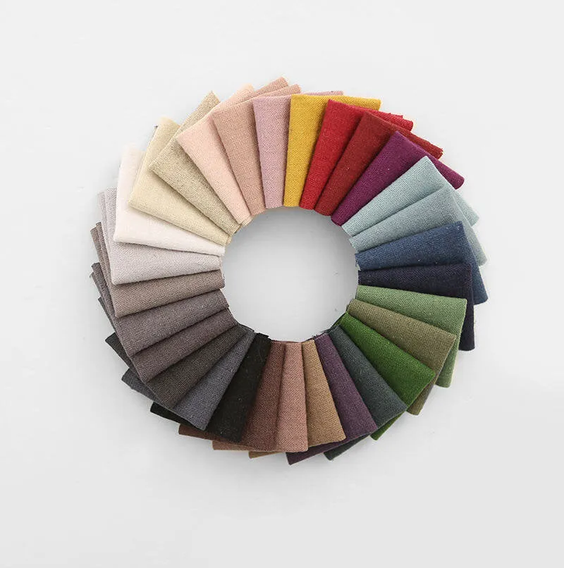 Bio-washing Cotton Linen Fabric, Solid Colors, 55 inches wide, Korean Fabric, Linen Blend Fabric - By the Yard 88435-1 / 340