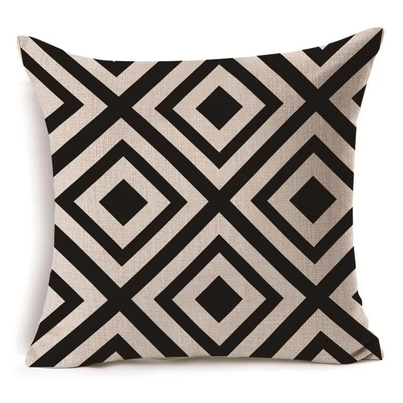 Black and White Geometric Shapes Cushion Covers - 6 Styles