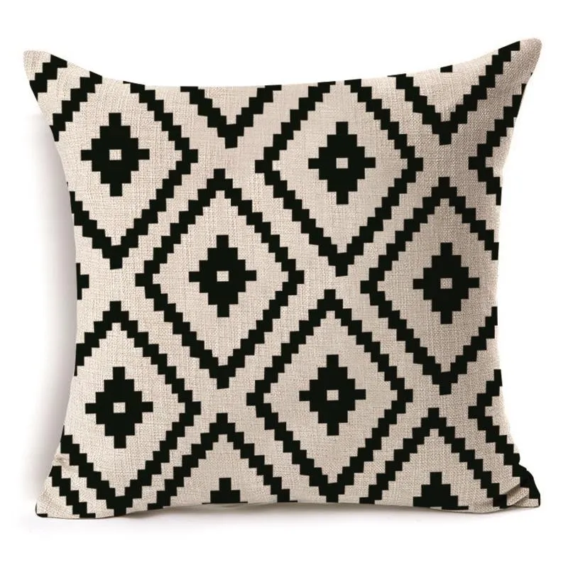 Black and White Geometric Shapes Cushion Covers - 6 Styles