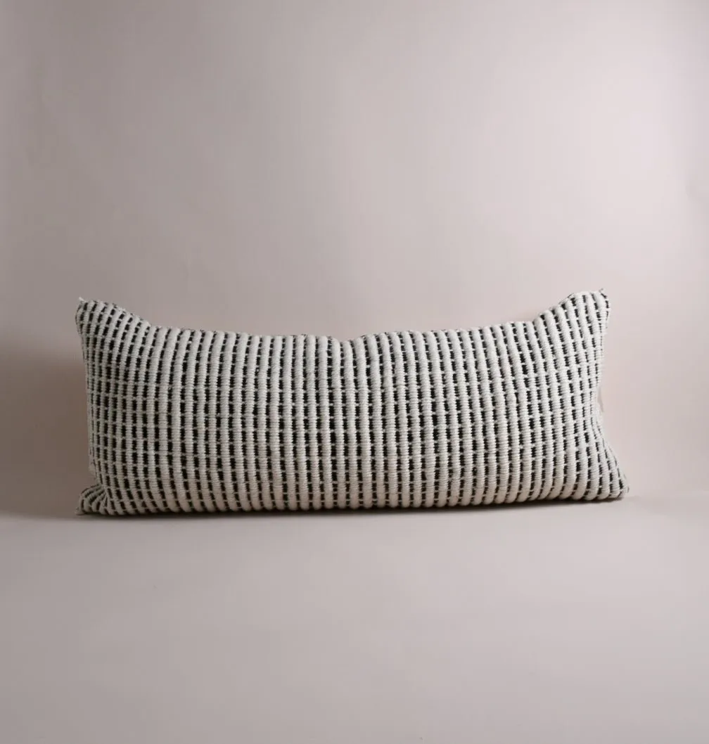 Black Honeycomb Wool Long Lumbar (reversible)