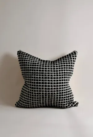Black Honeycomb Wool Pillow (Reversible)