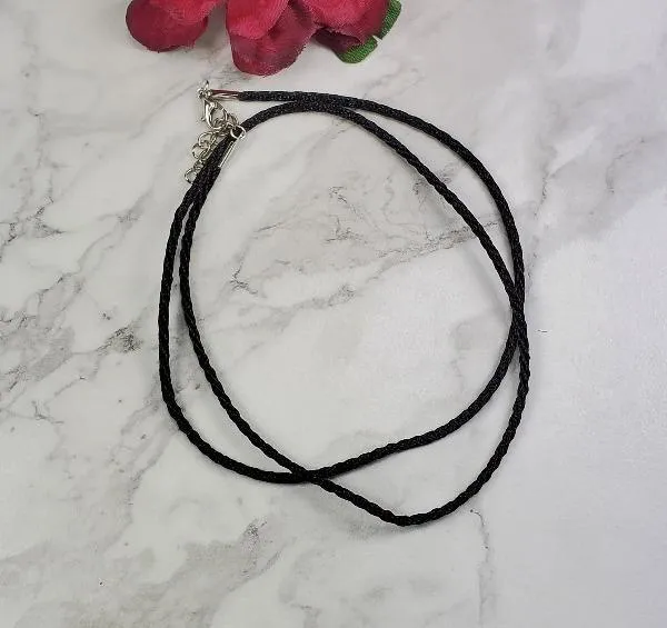 Black Satin Silk Necklace Cord Rope Chain with Lobster Claw Clasp