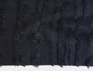 Black Sundance - Cotton/Linen Jacquard with Fringe -1/2 Metre