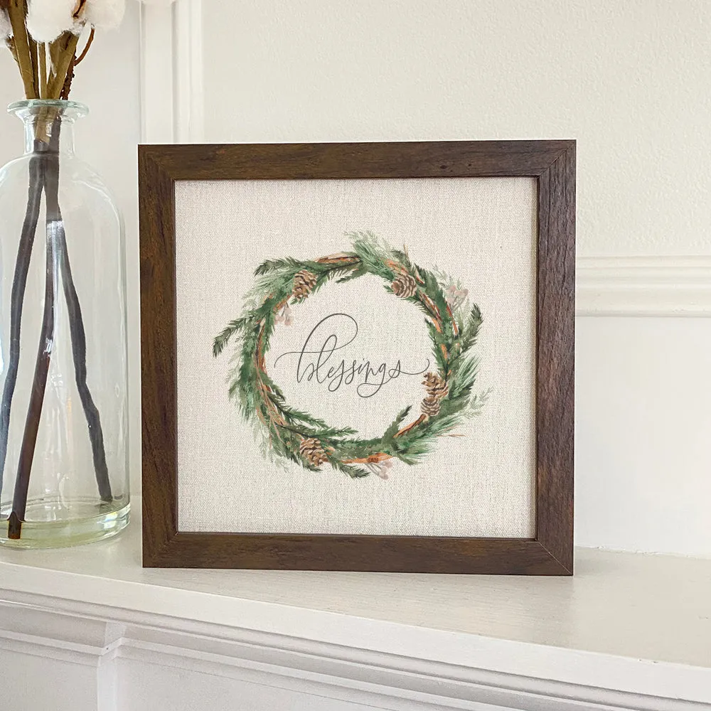 Blessings Wreath - Framed Sign