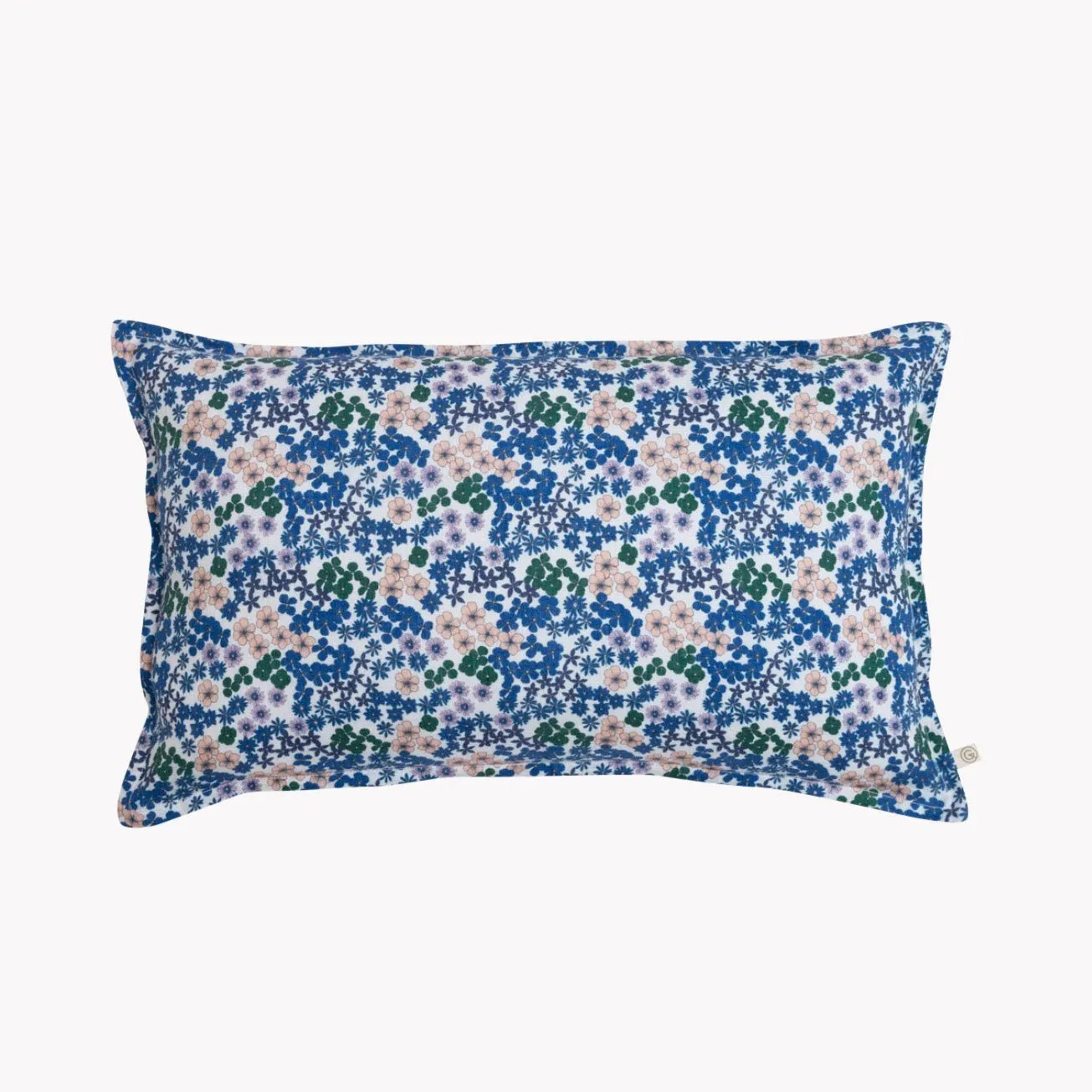 Blue Floral Cotton Standard Sham