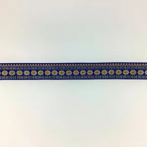 Blue Indian woven saree border - Banarasi border