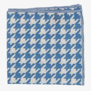 Blue Large Houndstooth Pocket Square