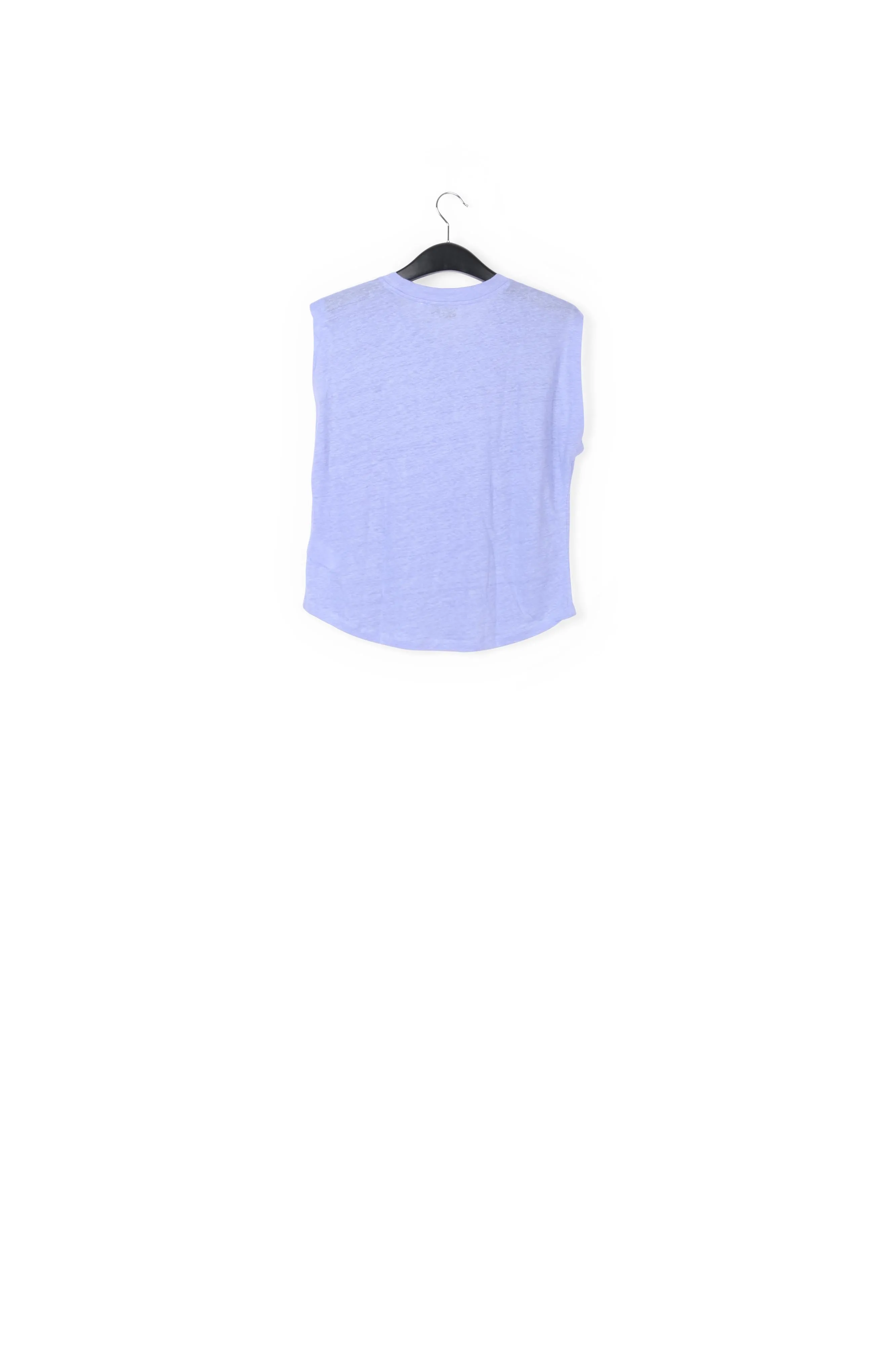 Blue linen sleeveless T-shirt