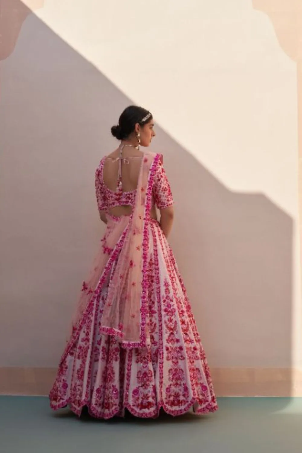 Blush Pink Double Dupatta Lehenga Set