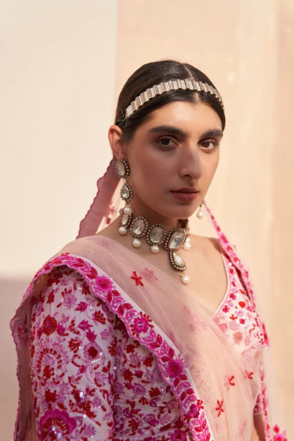 Blush Pink Double Dupatta Lehenga Set