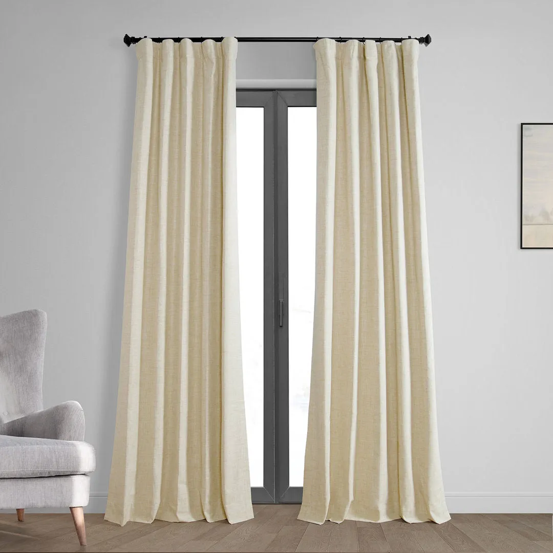 Bodulf Thermal Cross Linen Weave 100% Blackout Curtains for Bedroom & Living Room Curtains - Single Panel Drapes Latitude Run® Curtain Color: Natural Light Beige Size per Panel: 50" x 108"