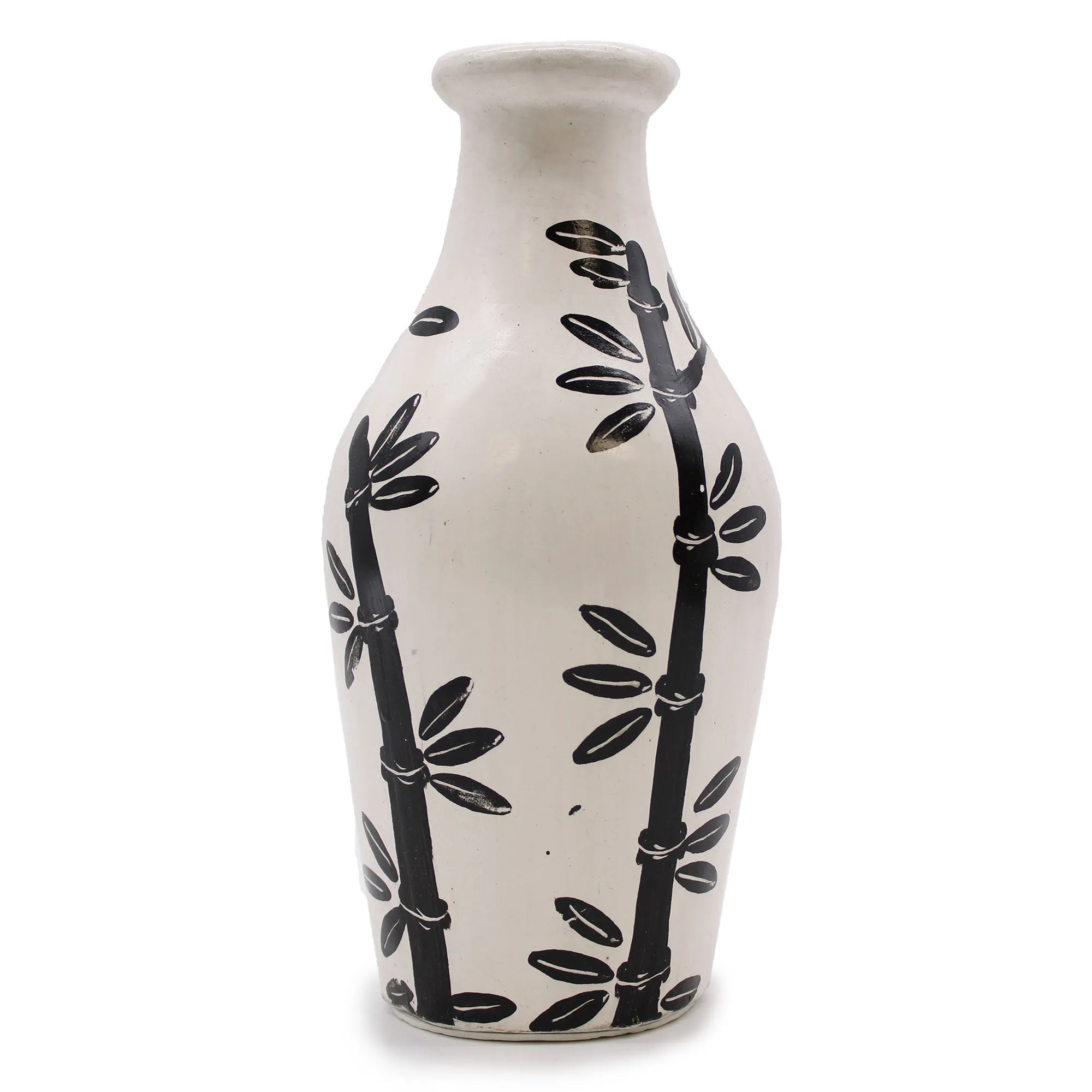 Boho Vase Bamboo Motif Shaped - Natural