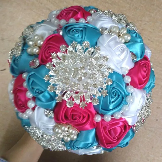 Brooch Bouquet Pearls and Roses