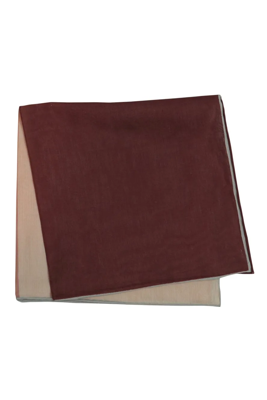 Brown Silk & Cotton Blend Quad Pocket Square