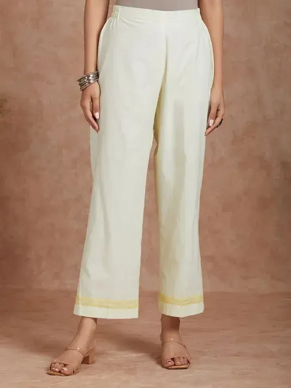 Buttercup Handwoven Linen Kurta With Print And Cotton Pants
