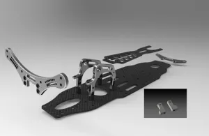 Carbon Fiber Upgrade CNC Option Parts Kit with Metal Servo Mounts for 3Racing Sakura 2017 Version D4 1/10 RC Drift Car