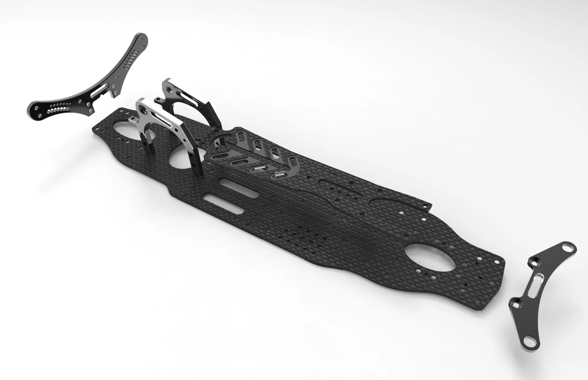 Carbon Fiber Upgrade CNC Option Parts Kit with Metal Servo Mounts for 3Racing Sakura 2017 Version D4 1/10 RC Drift Car