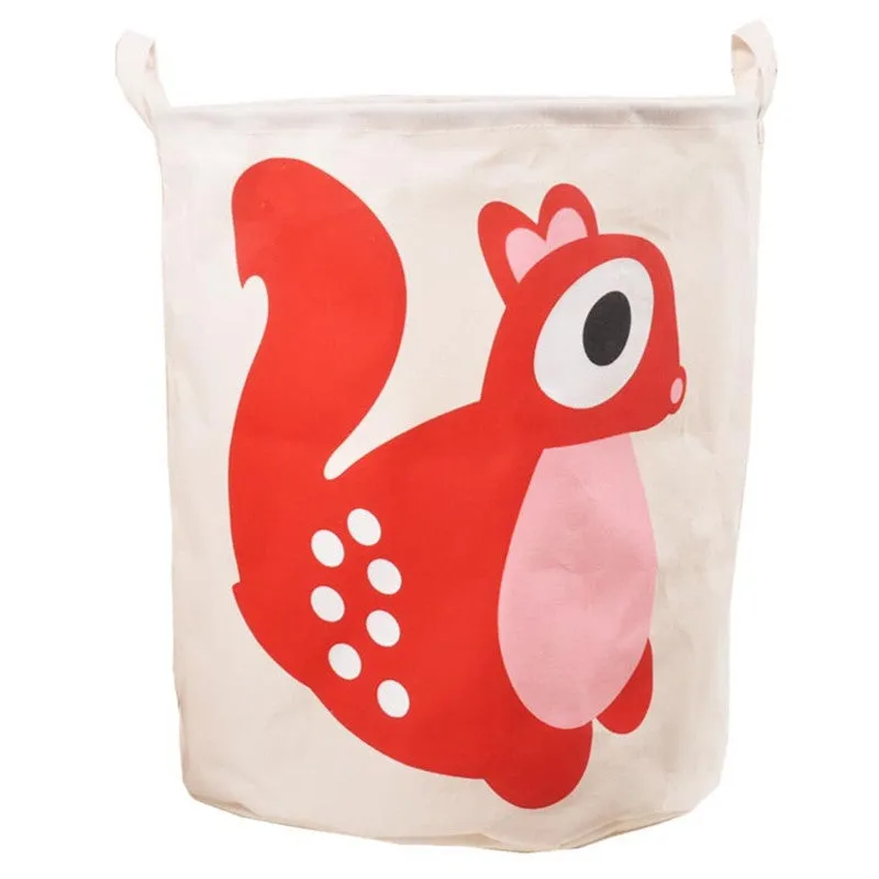 Cartoon Canvas Cotton Linen Fabric Clothing Barrels Laundry Storage Basket/Bags for Toys/Book/towels