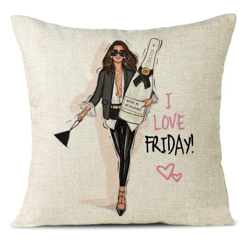 Celebration With Champagne Linen Pillowcase
