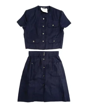 Chanel Navy Cropped Logo Set