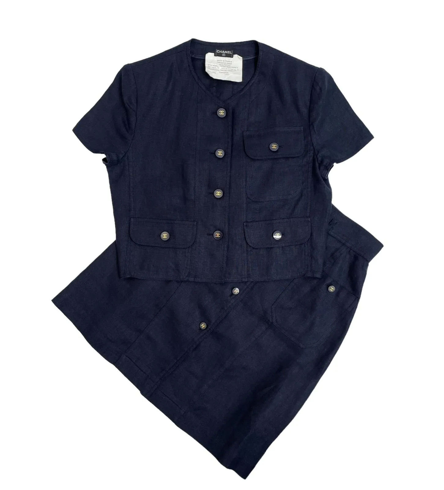 Chanel Navy Cropped Logo Set
