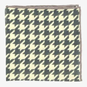 Charcoal Large Houndstooth Pocket Square