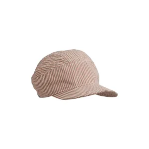 Charles Soft Cap - Y/D stripe: Dark rose/ecru