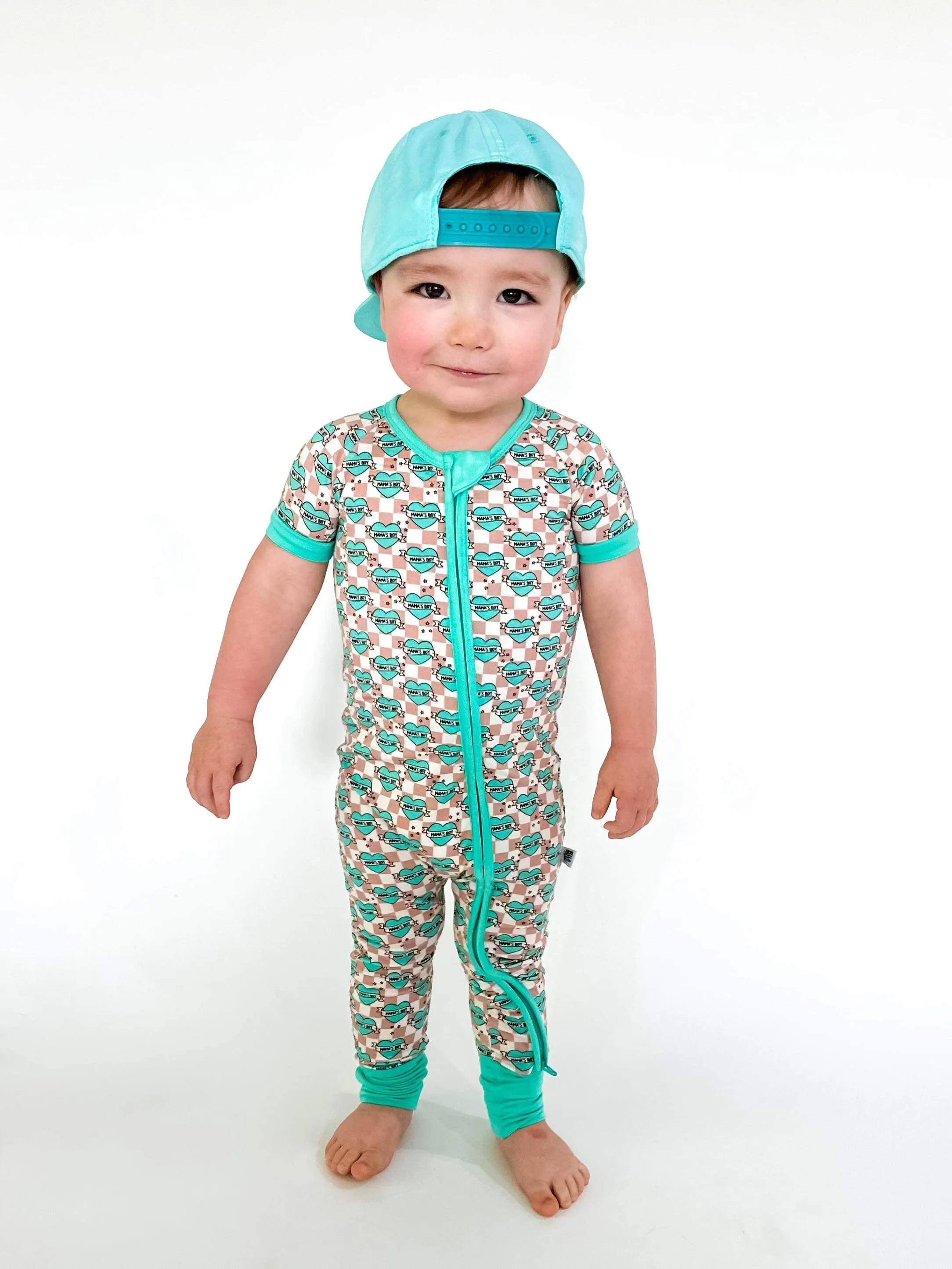 Checkered Mama's Boy Short Sleeve Bamboo Sleeper