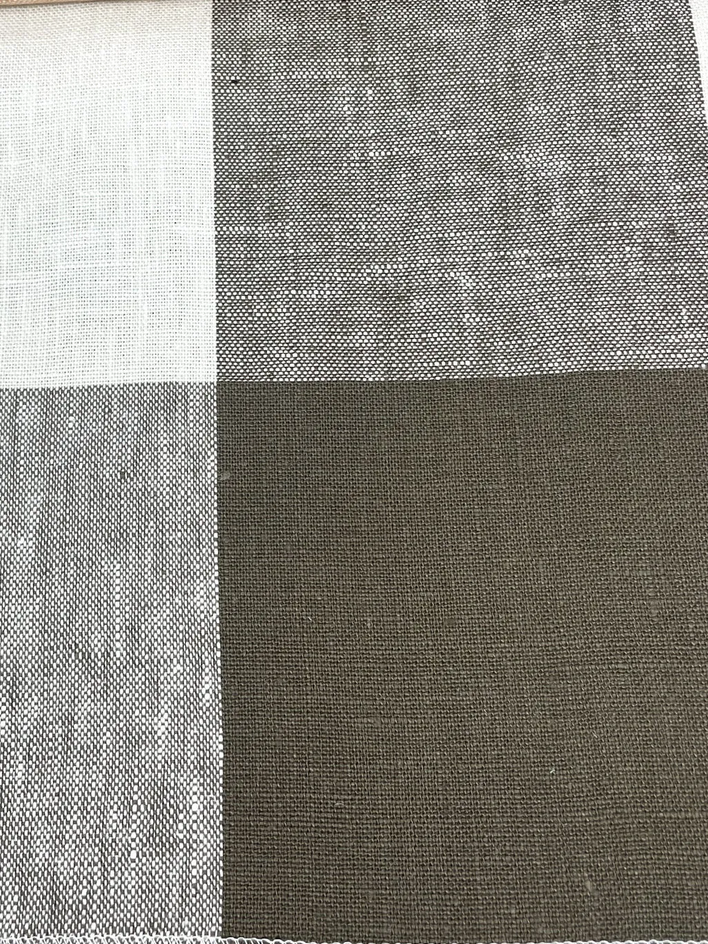 Checkered Multi Color 100% Linen Fabric By The Yard/CL1125